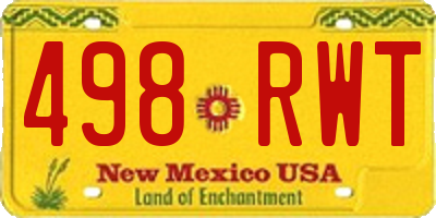 NM license plate 498RWT