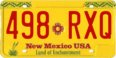 NM license plate 498RXQ