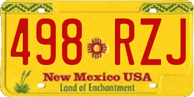 NM license plate 498RZJ