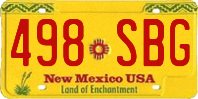 NM license plate 498SBG