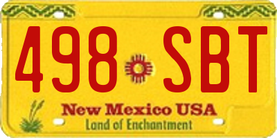 NM license plate 498SBT