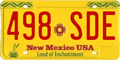 NM license plate 498SDE