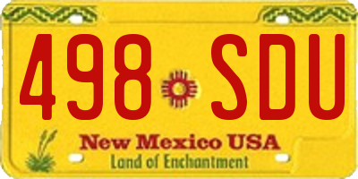NM license plate 498SDU