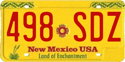 NM license plate 498SDZ