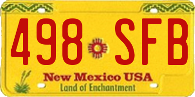NM license plate 498SFB