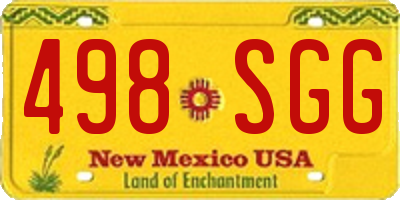 NM license plate 498SGG