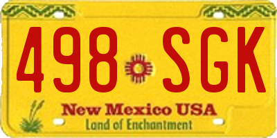 NM license plate 498SGK