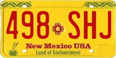 NM license plate 498SHJ