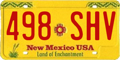 NM license plate 498SHV