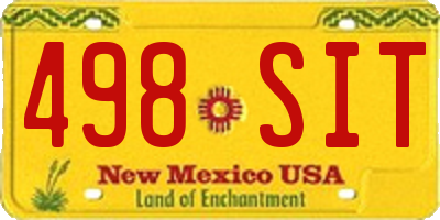 NM license plate 498SIT
