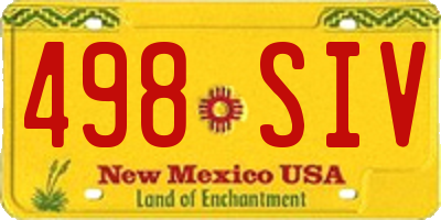 NM license plate 498SIV
