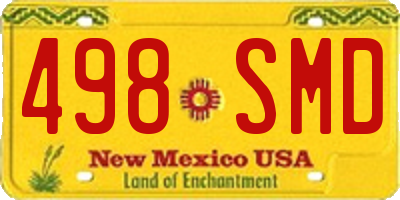 NM license plate 498SMD