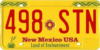 NM license plate 498STN