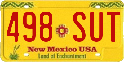 NM license plate 498SUT