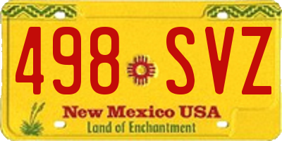 NM license plate 498SVZ