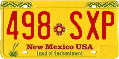 NM license plate 498SXP