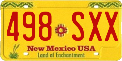 NM license plate 498SXX