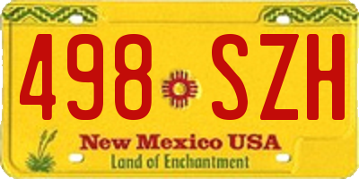 NM license plate 498SZH