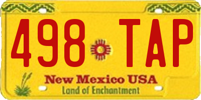 NM license plate 498TAP