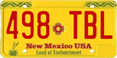 NM license plate 498TBL