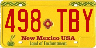 NM license plate 498TBY