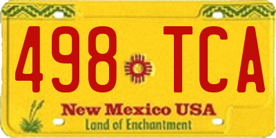 NM license plate 498TCA