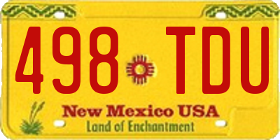 NM license plate 498TDU