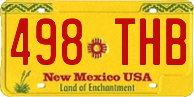 NM license plate 498THB
