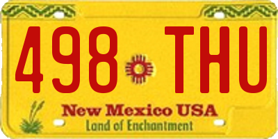 NM license plate 498THU