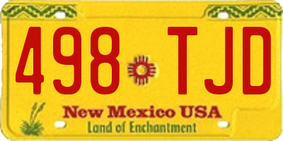 NM license plate 498TJD