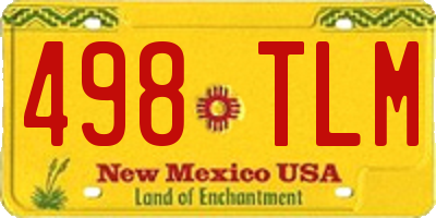 NM license plate 498TLM