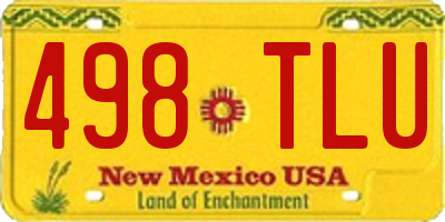 NM license plate 498TLU
