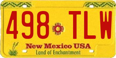 NM license plate 498TLW