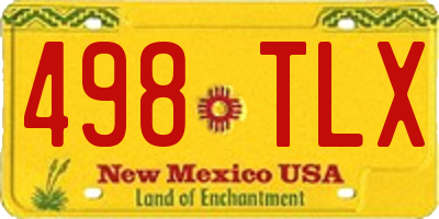 NM license plate 498TLX