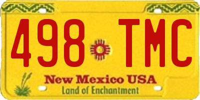 NM license plate 498TMC