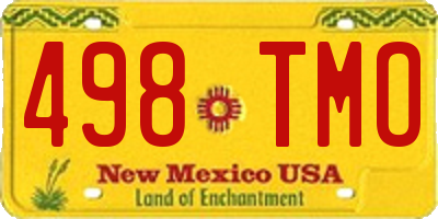 NM license plate 498TMO