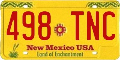 NM license plate 498TNC