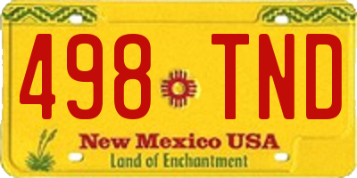 NM license plate 498TND
