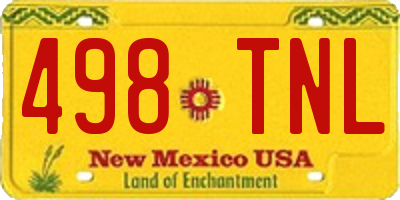 NM license plate 498TNL
