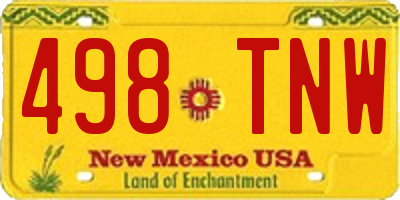 NM license plate 498TNW