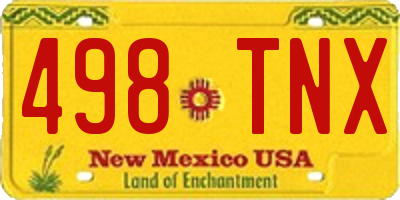 NM license plate 498TNX
