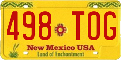 NM license plate 498TOG