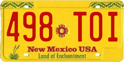 NM license plate 498TOI
