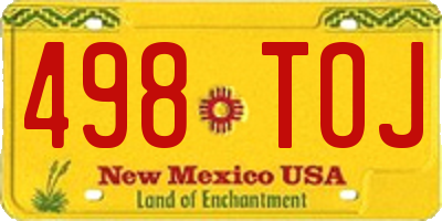 NM license plate 498TOJ