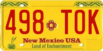 NM license plate 498TOK