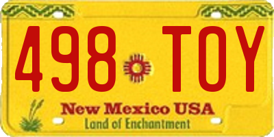 NM license plate 498TOY