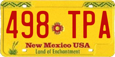 NM license plate 498TPA