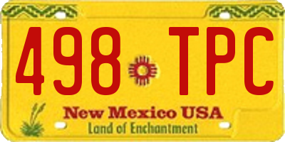 NM license plate 498TPC