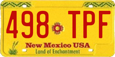 NM license plate 498TPF