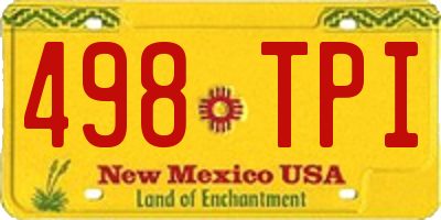 NM license plate 498TPI